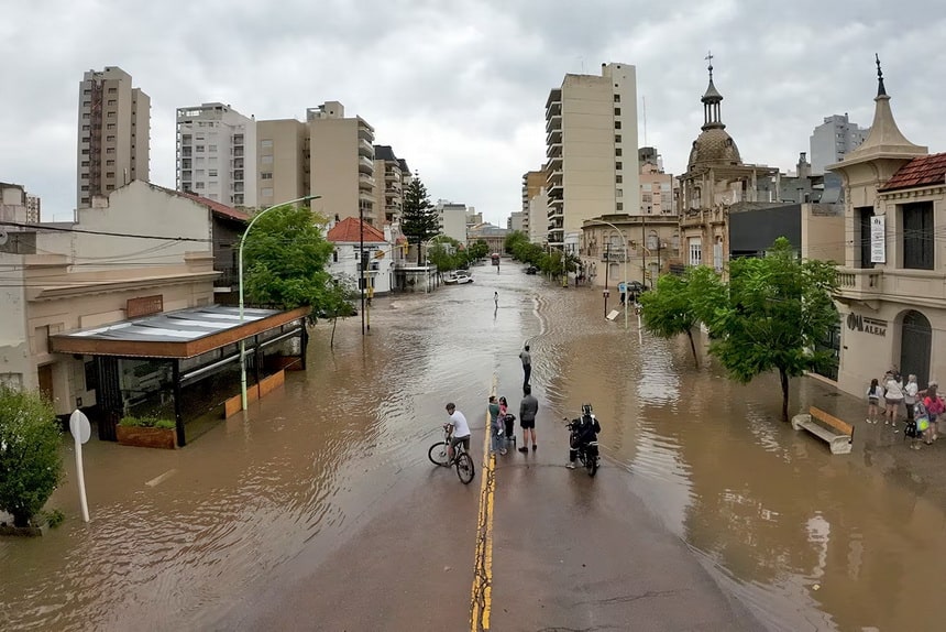 Bahía Blanca inundada