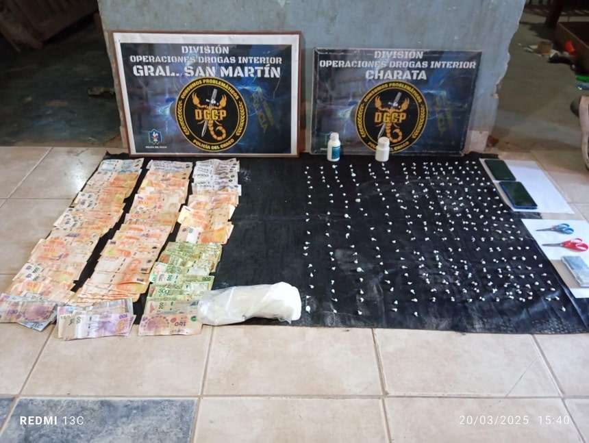 Operativo en Charata: incautan cocaína y millones en efectivo
